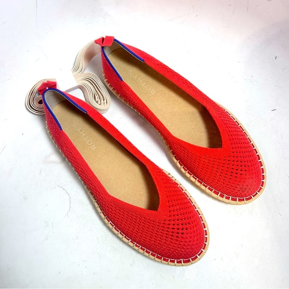 Rothy's The Espadrille Flats Red Hot Size 9 NEW - Picture 3 of 14